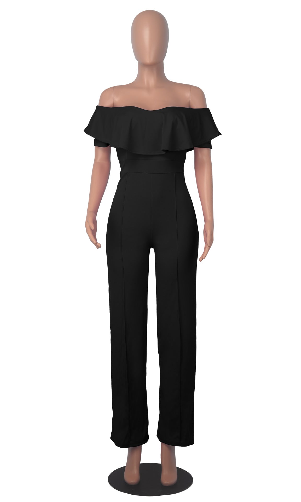 V-neck Ruffles Slim Jumpsuit