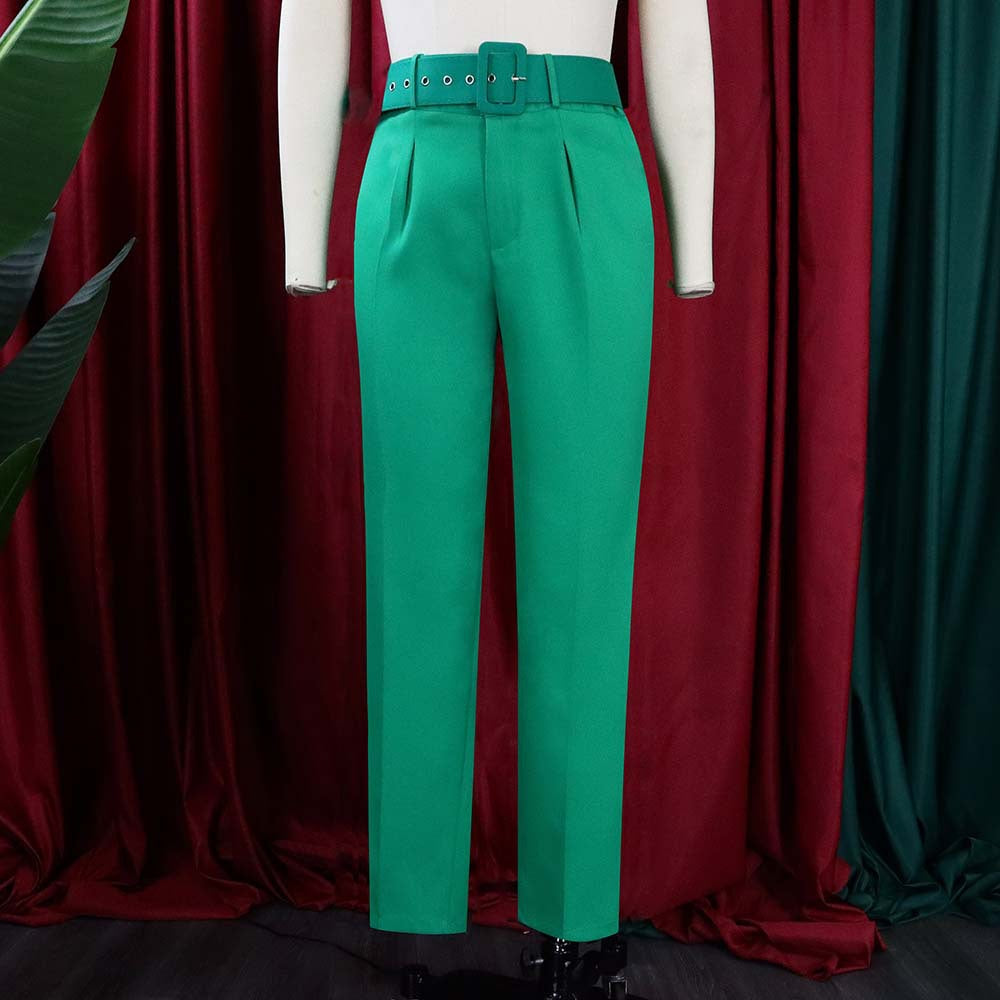 High Waist Slim Suit Pants