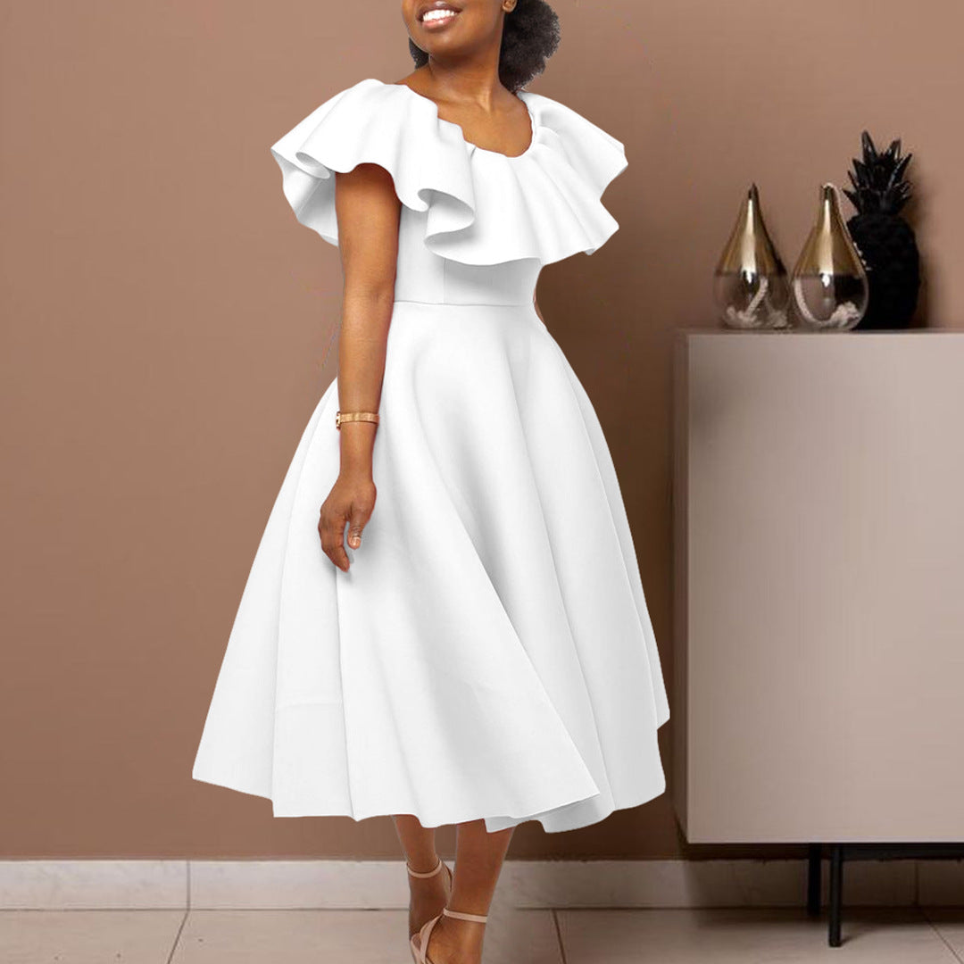 Fashion Ruffles Slim Dress