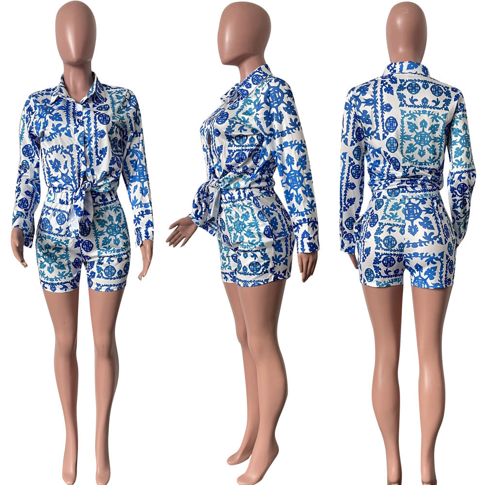 Print Long Sleeve Casual Set