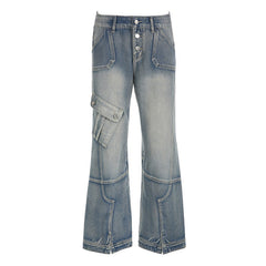 Casual Low Waist Straight Jeans