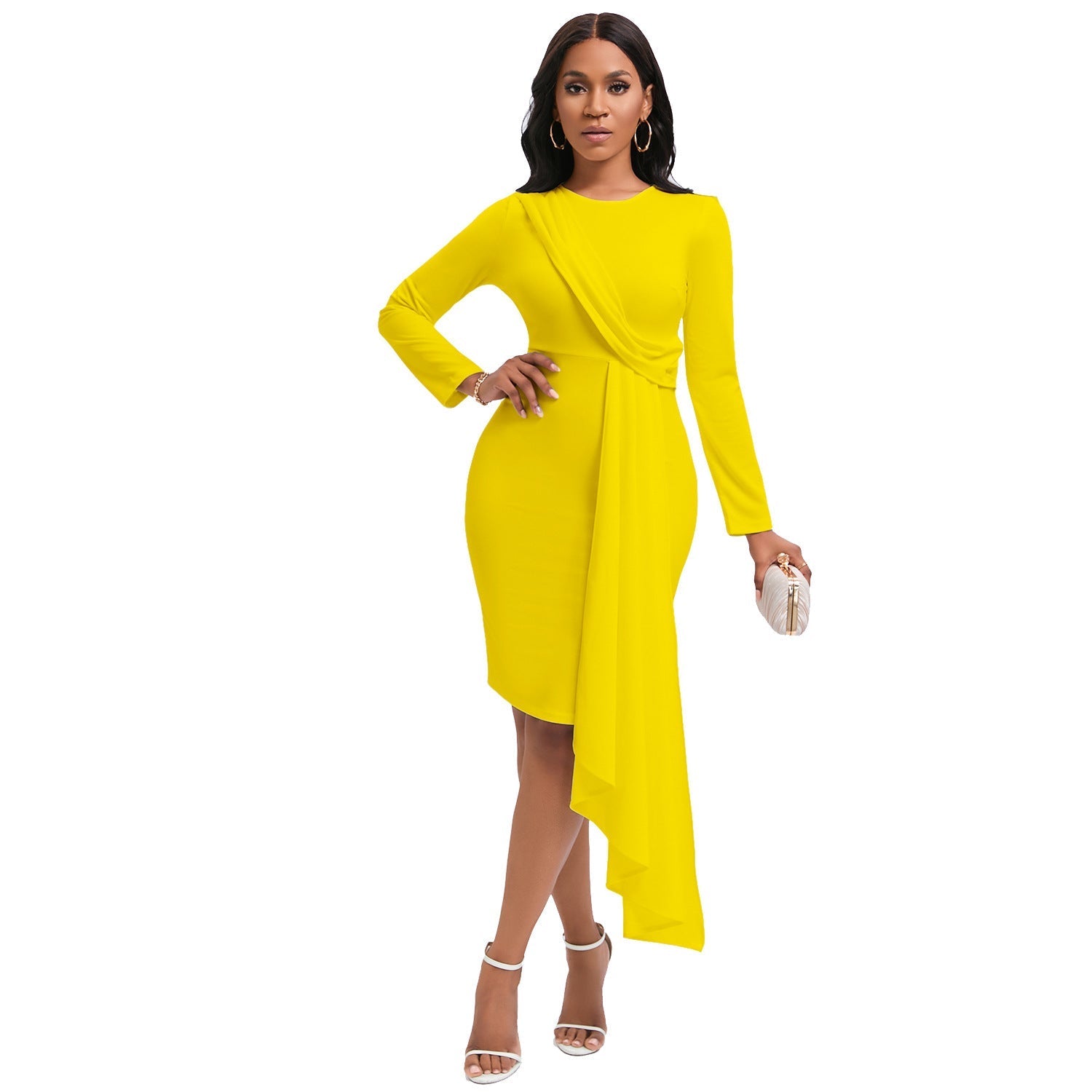 Long Sleeve Slim Midi Dress