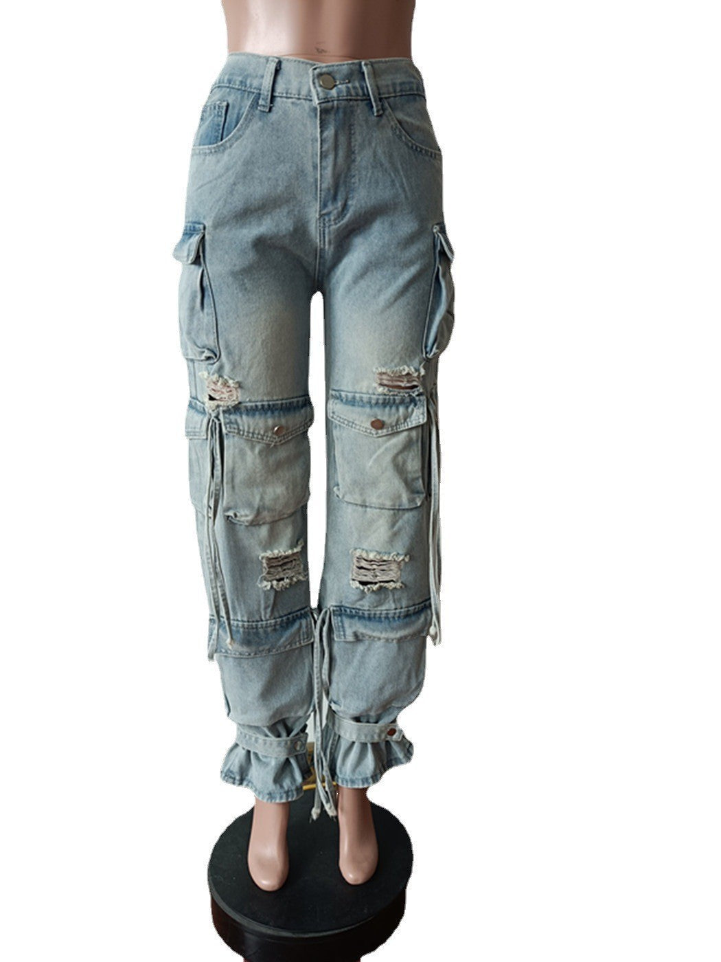 Retro Casual Ripped Jeans