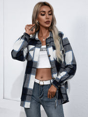 Casual Plaid Printed Jacket Coat