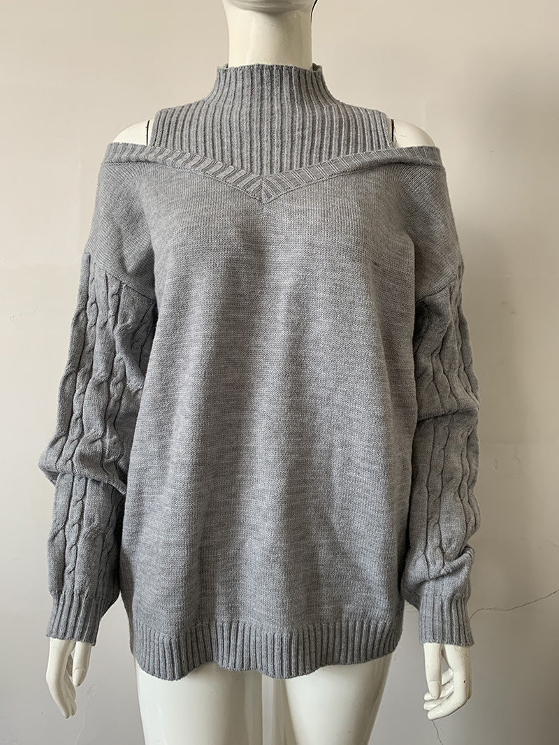 High Collar Loose Knit Sweater