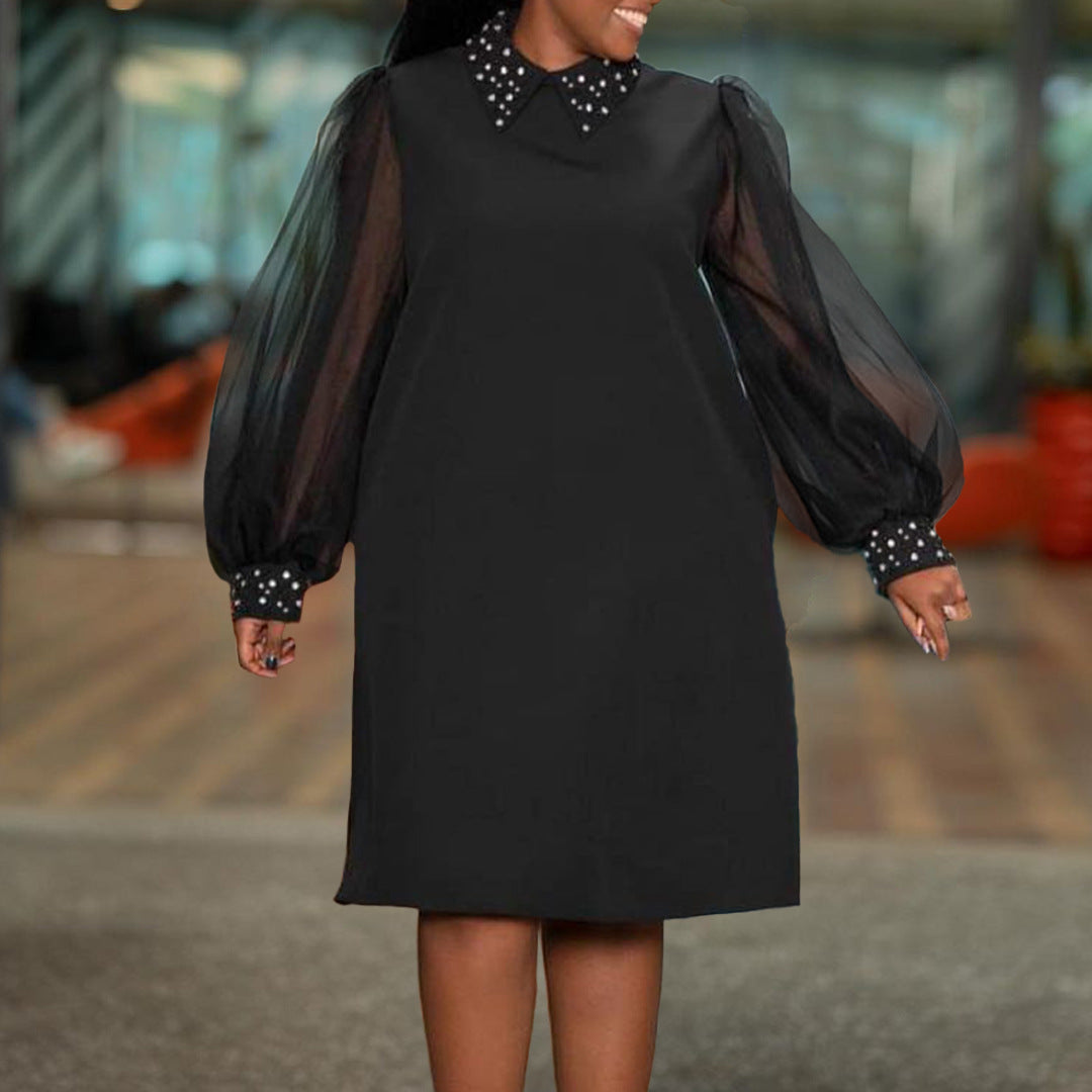 Fashion Sheer Sleeve Loose Dress