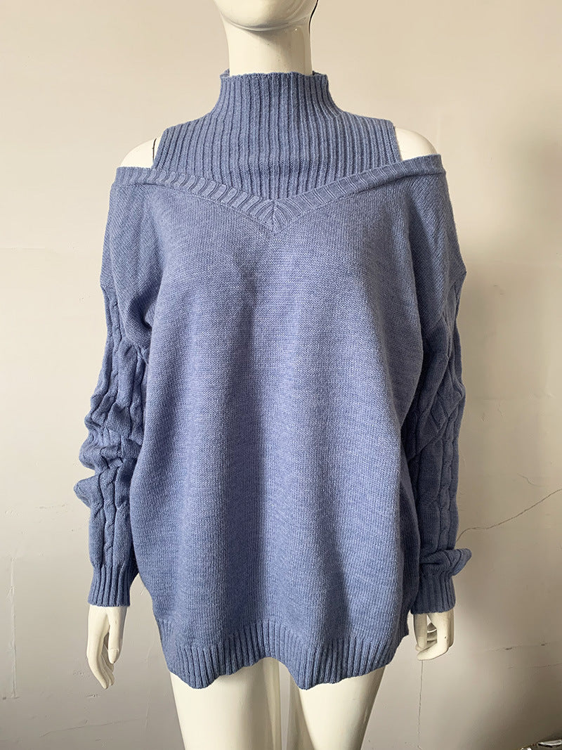 High Collar Loose Knit Sweater