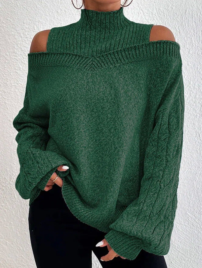 High Collar Loose Knit Sweater