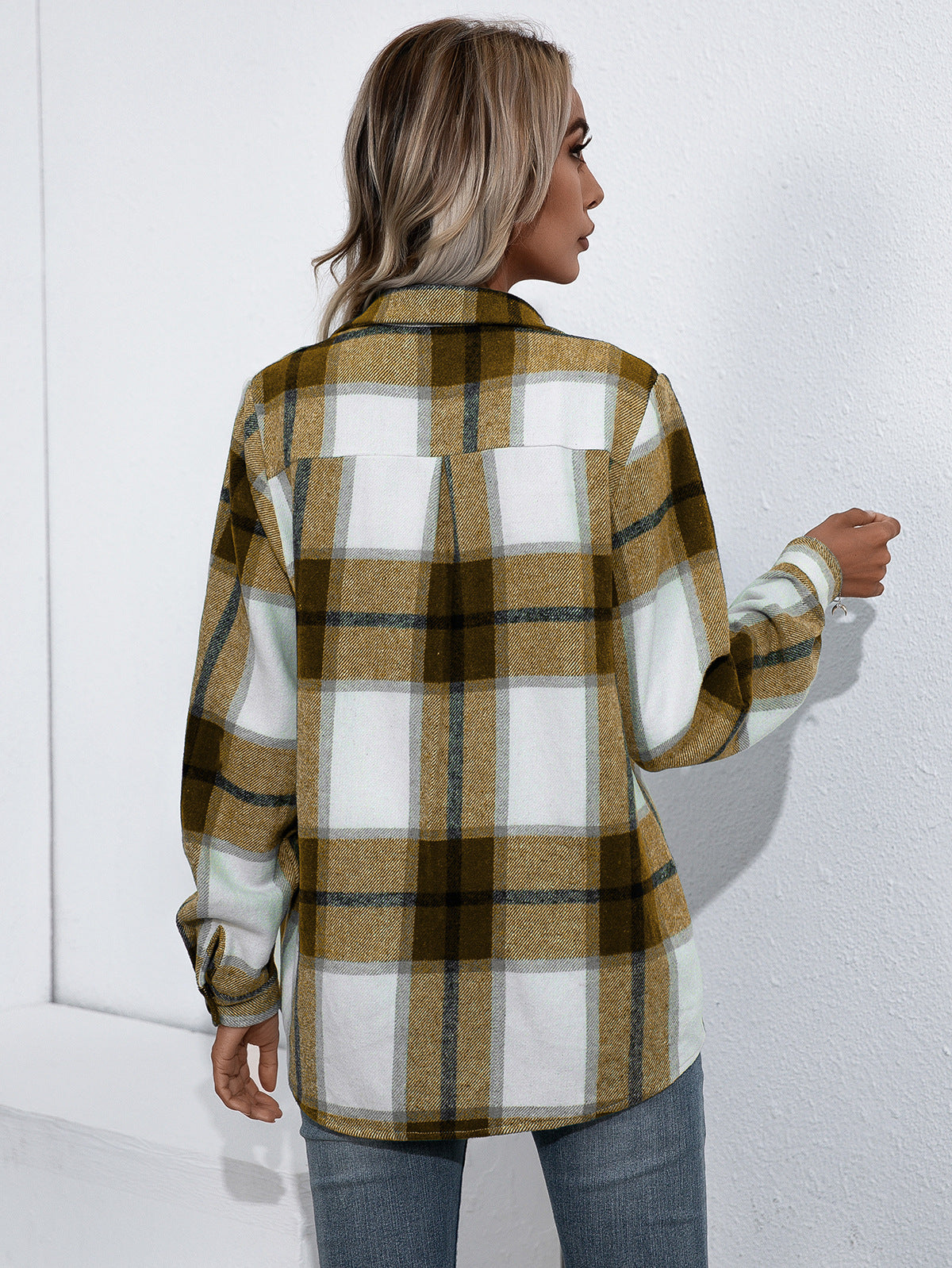 Casual Plaid Printed Jacket Coat