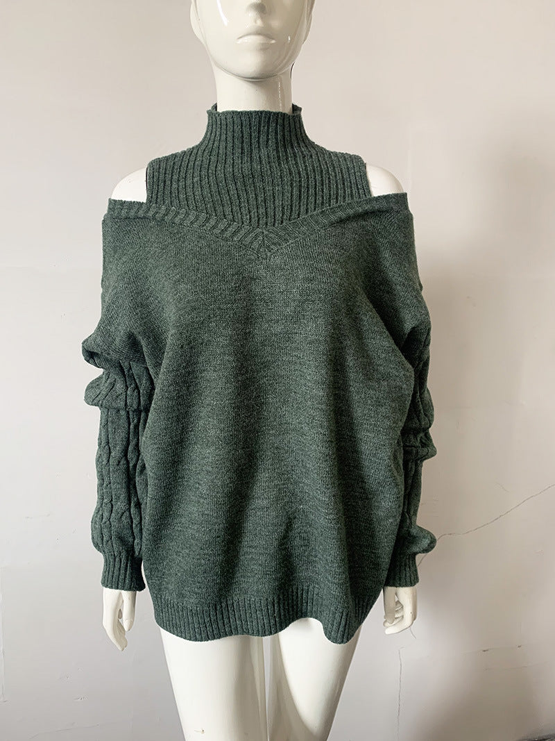 High Collar Loose Knit Sweater