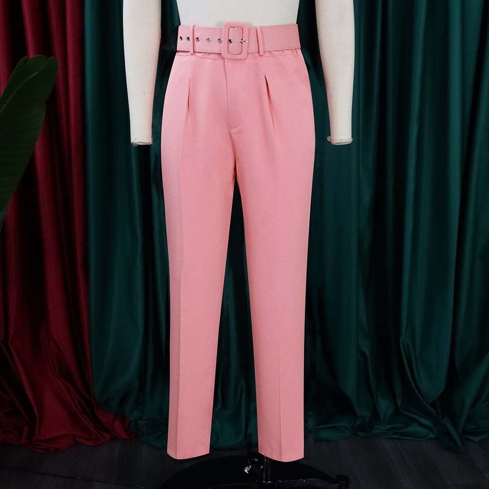 High Waist Slim Suit Pants