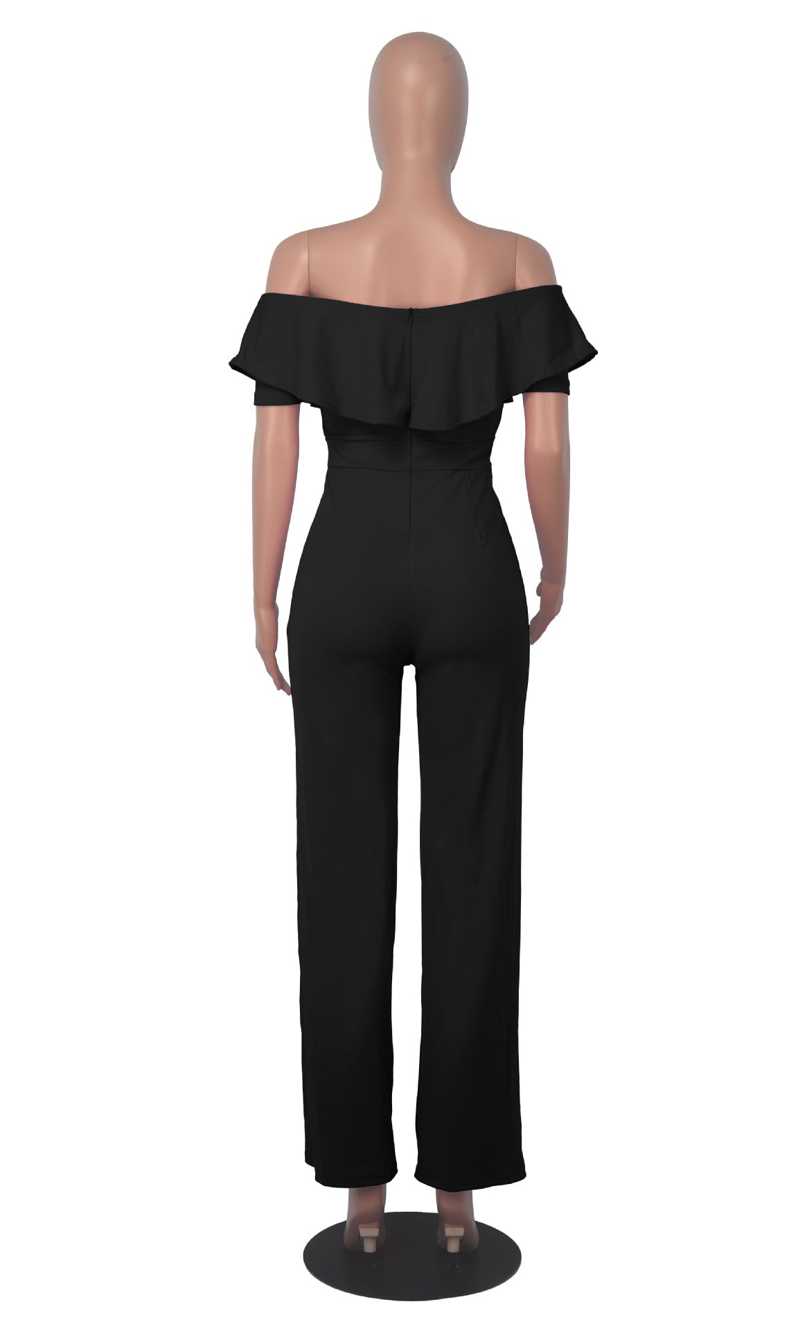 V-neck Ruffles Slim Jumpsuit