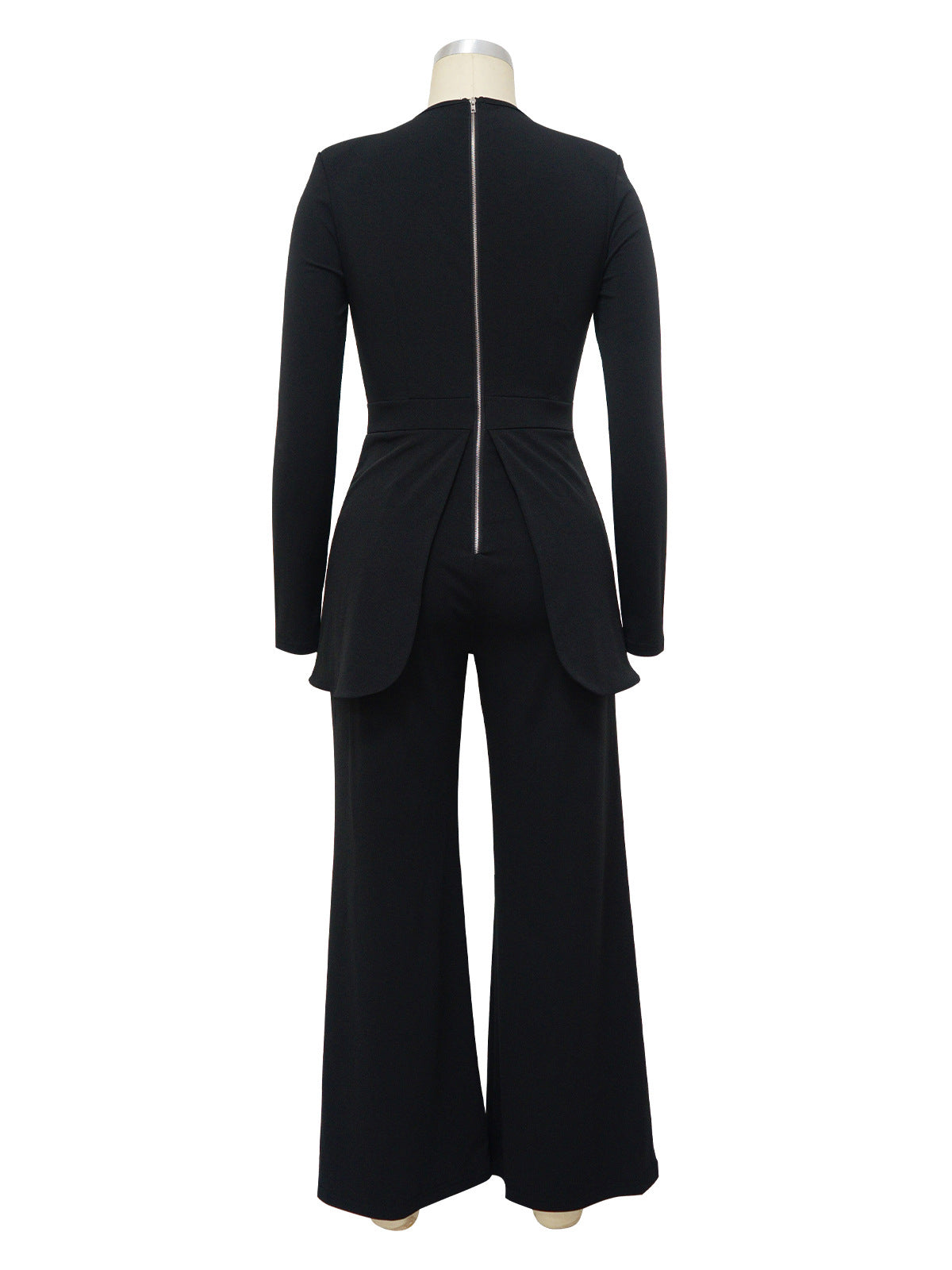 Long Sleeve Slim Wide-leg Jumpsuit