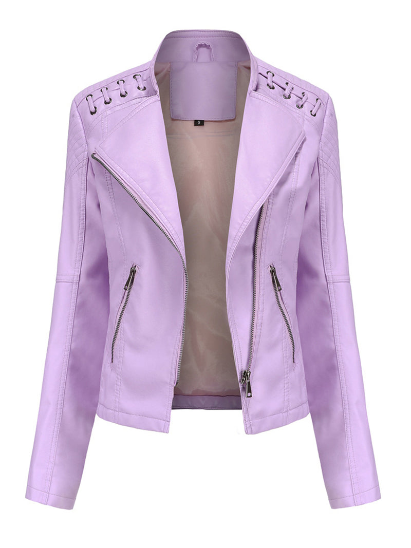 PU Leather Slim Jacket