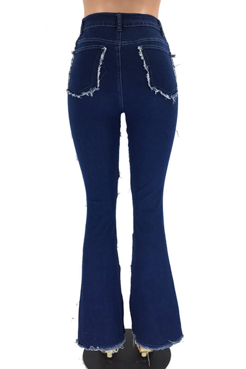 Denim Patchwork Trendy Jeans