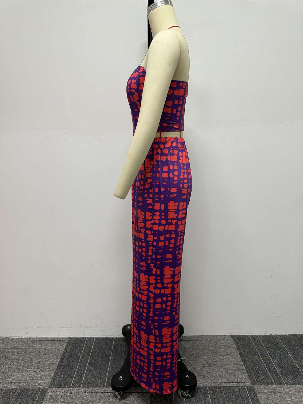 Print Strapless Slim Jumpsuit