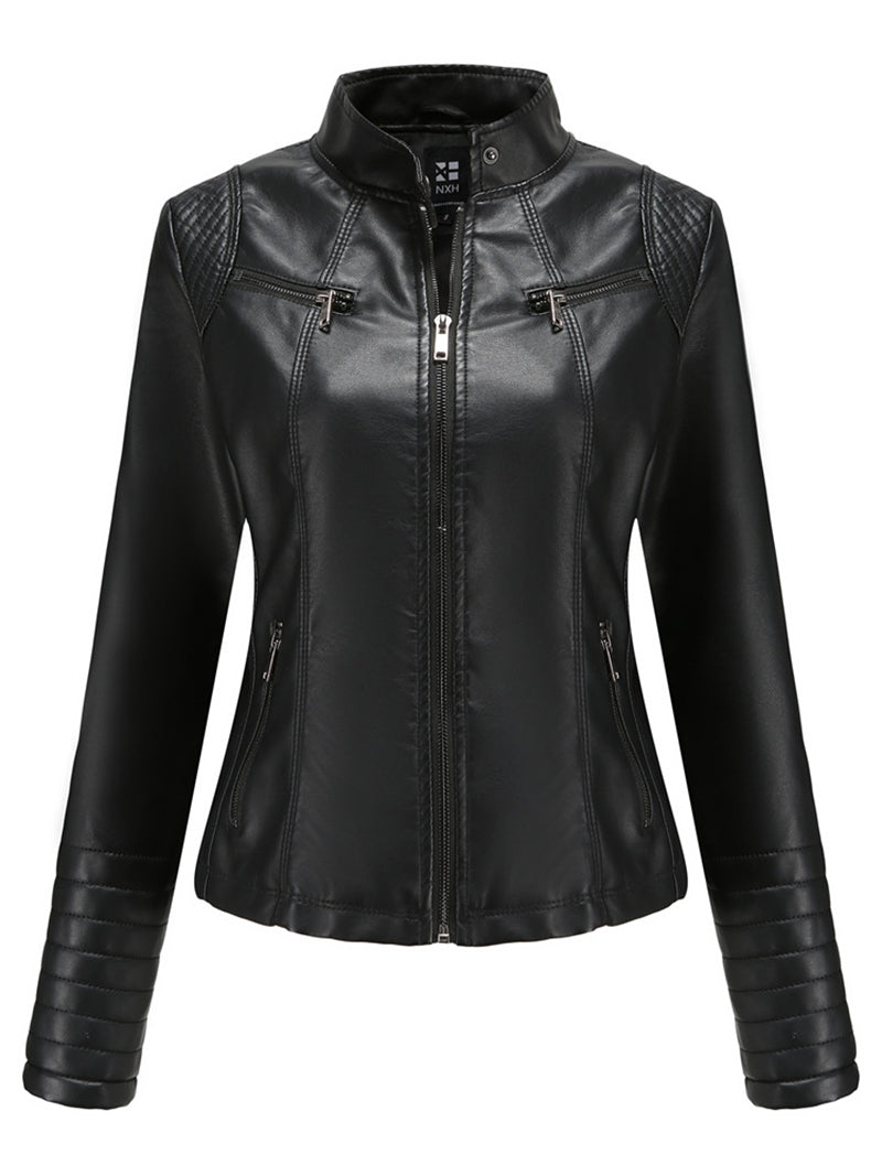 PU Leather Jacket Casual Coat