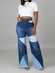 Fashion Patchwork Wide leg Jeans