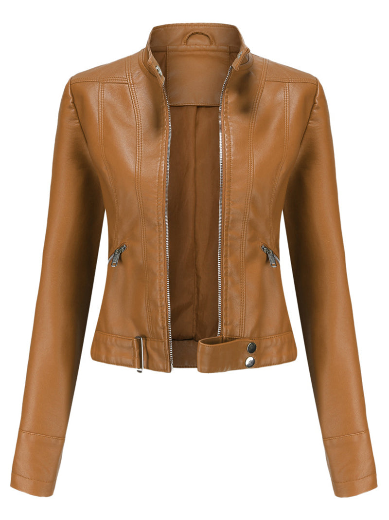 Casual Short PU Leather Jacket