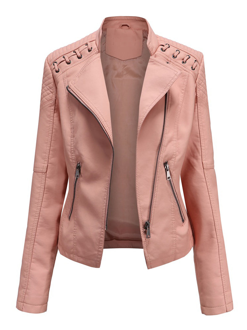 PU Leather Slim Jacket