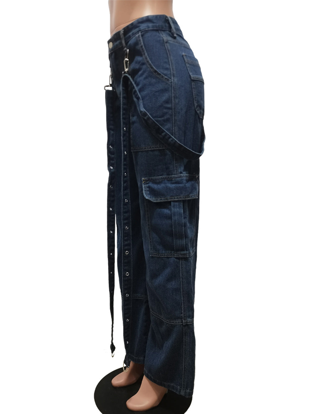 Loose Casual Accordion Baggy Denim Jeans