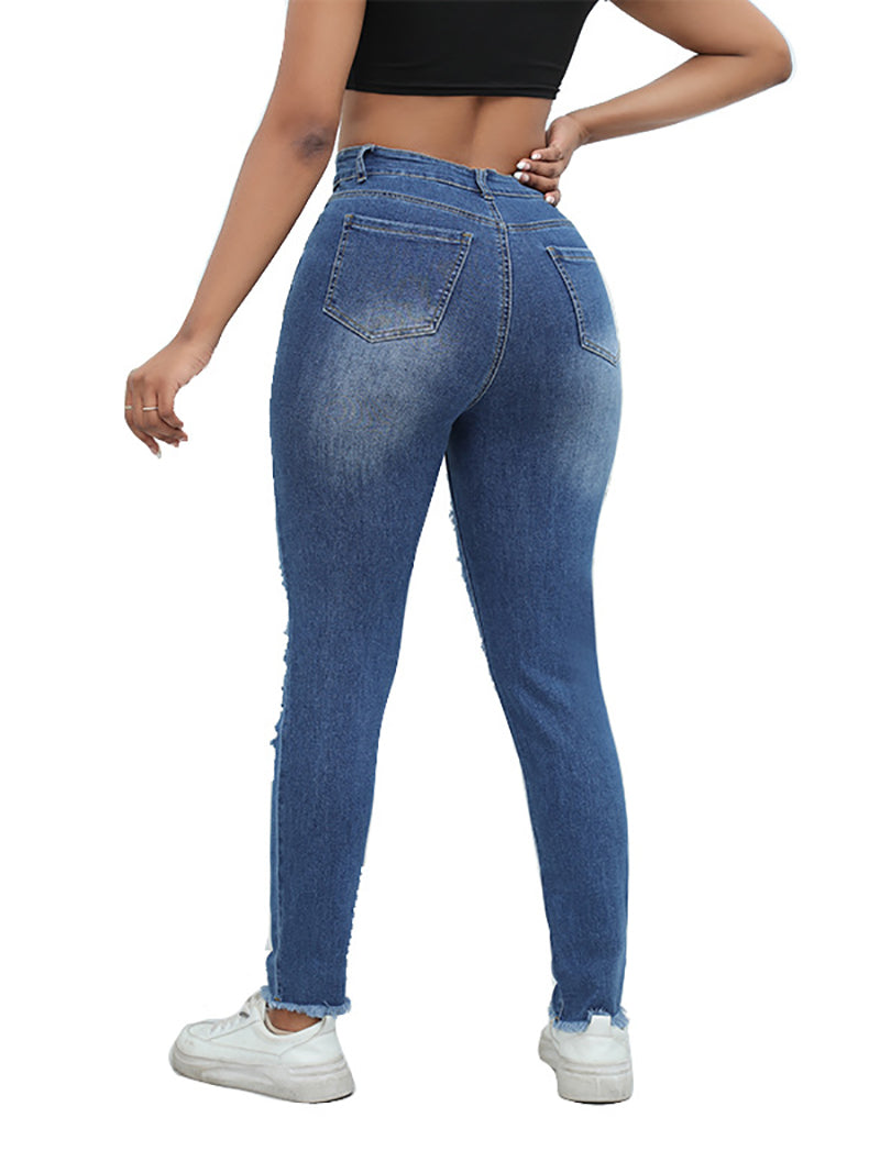 Fashion Ripped High Waist Jeans