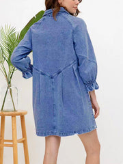 Fashion Loose Denim Shirt Dress