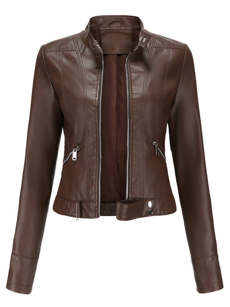 Casual Short PU Leather Jacket