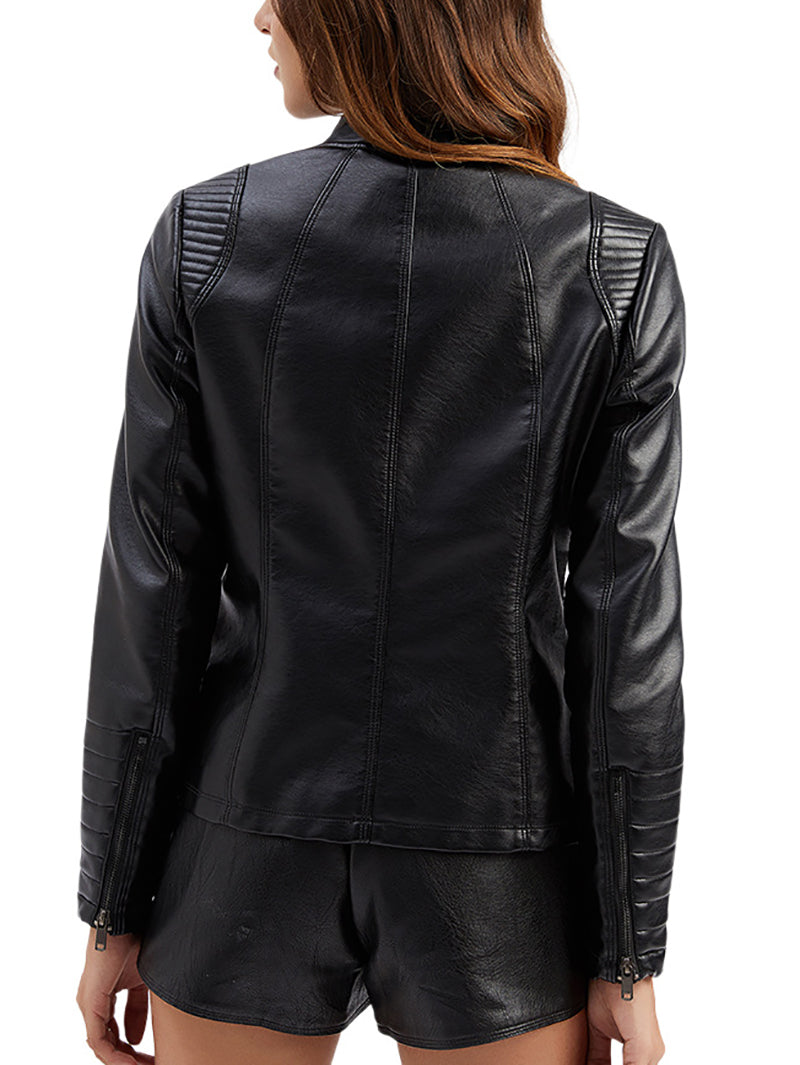 PU Leather Jacket Casual Coat