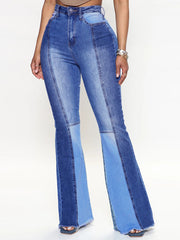 High Waist Patchwork Jeans