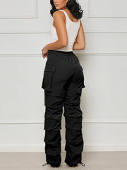 Pleated Straight Cargo Pants