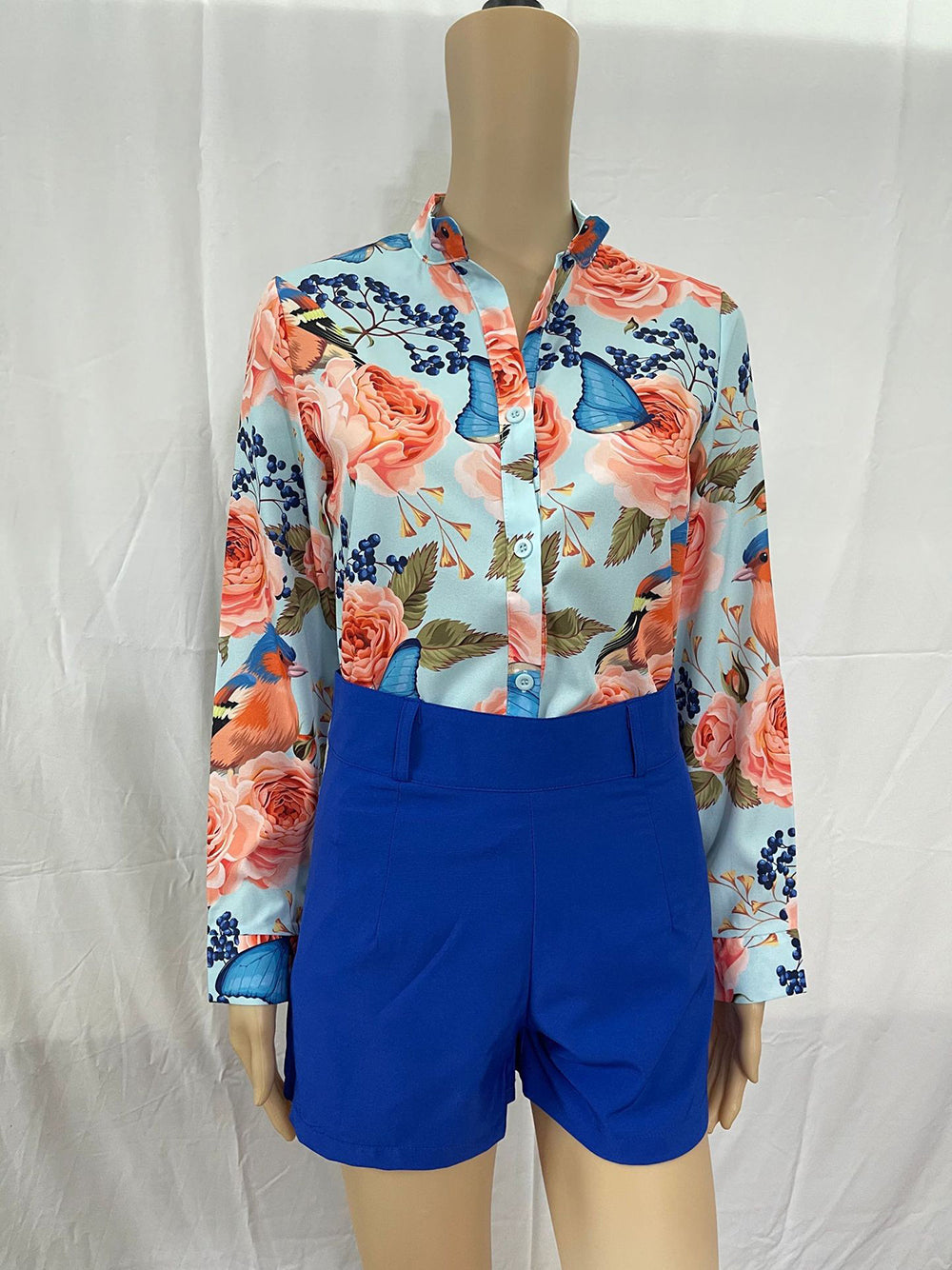 Print Shirt Shorts Casual Suit