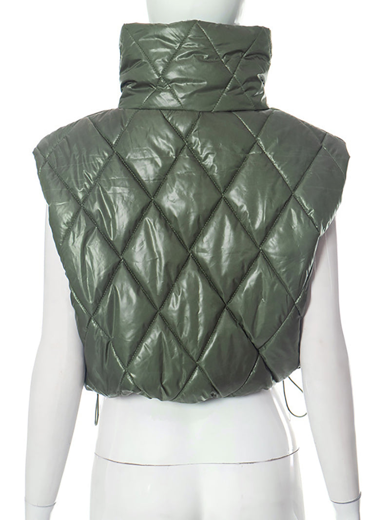 High Collar Keep Warm Puffer Waistcoat