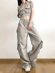 Halter Backless Loose Pants Set