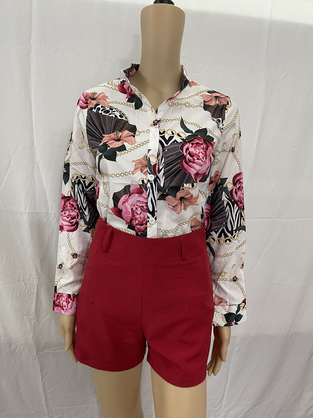 Print Shirt Shorts Casual Suit