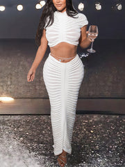 Sexy Socialite Nightclub See-through Knit Set