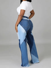 Fashion Patchwork Wide leg Jeans