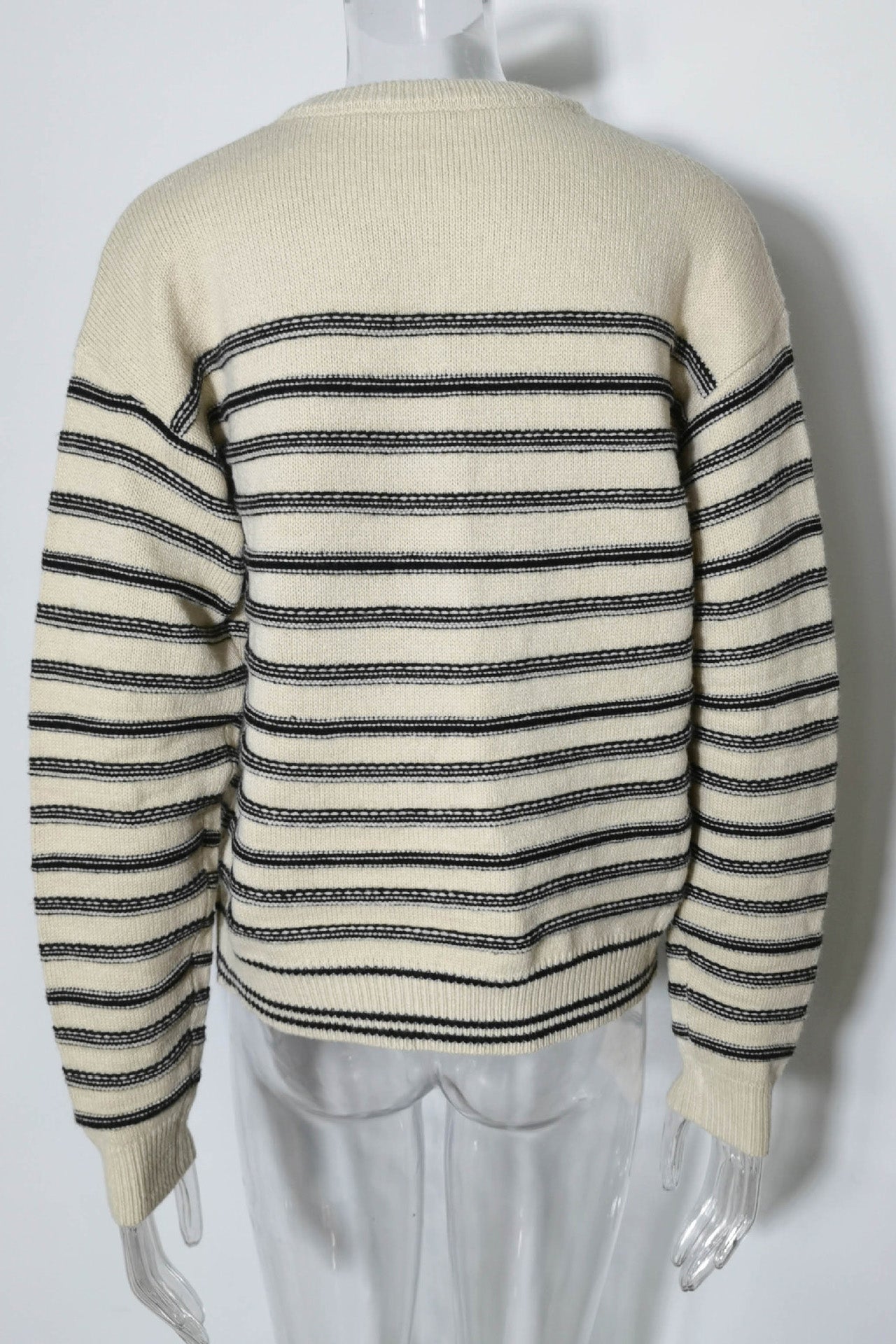 Round Collar Fashion Striped Sweater