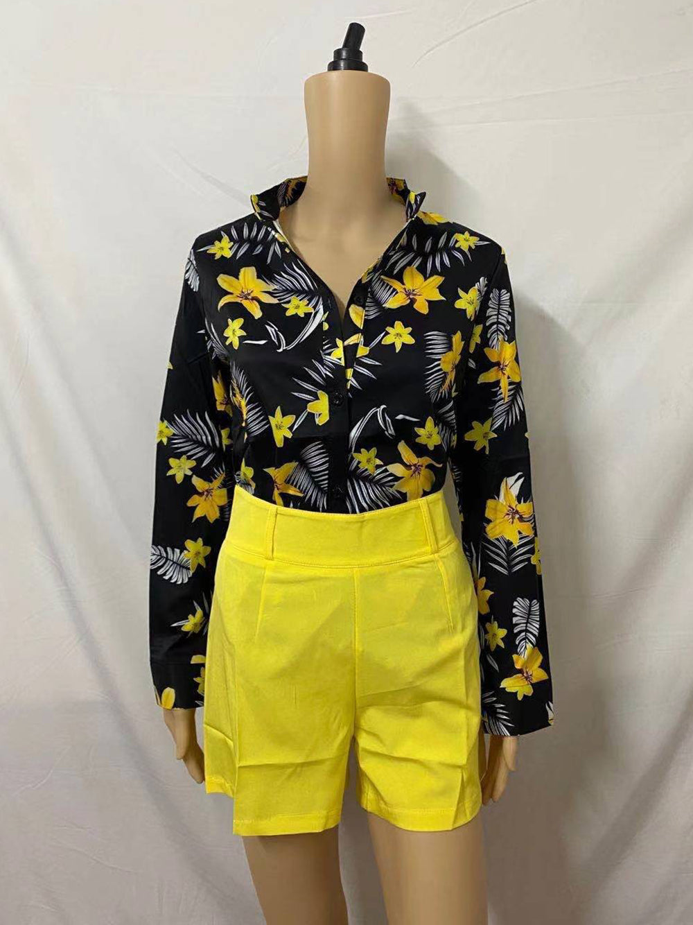 Print Shirt Shorts Casual Suit