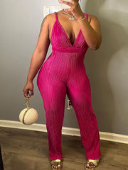 Deep V Bandage Backless Jumpsuit