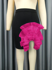 Casual Ruffles Hip Wrap Skirt