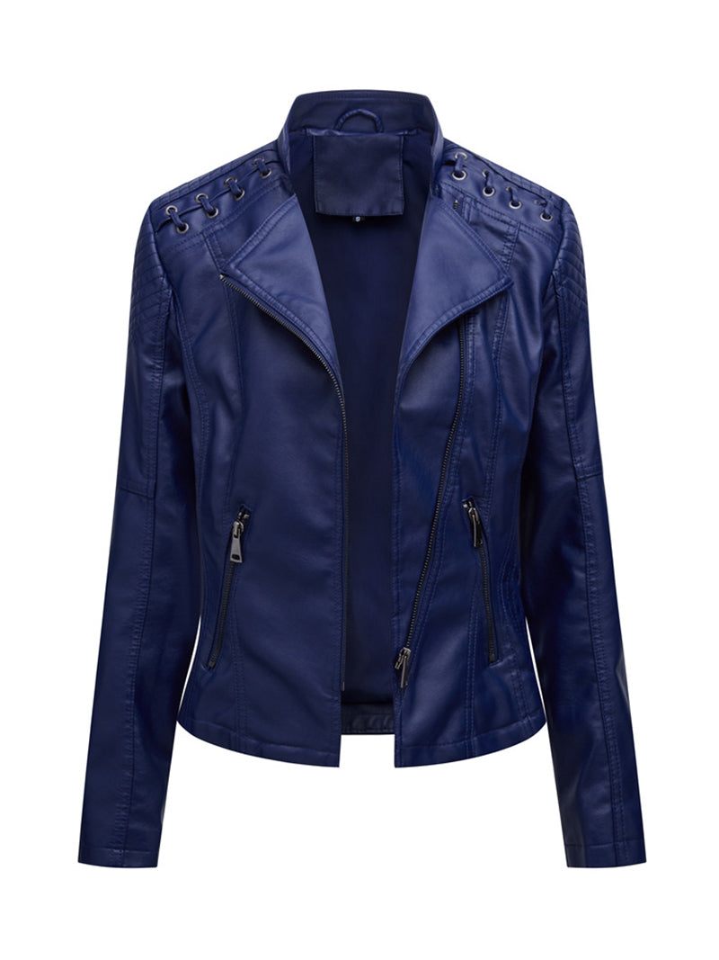 PU Leather Slim Jacket