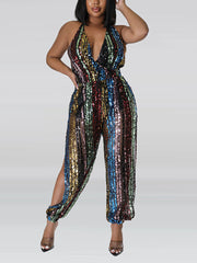 Sexy Backless Sequin Jumpsuit