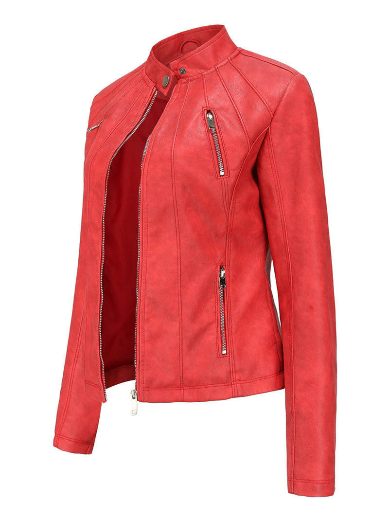 Casual Slim PU Leather Jacket