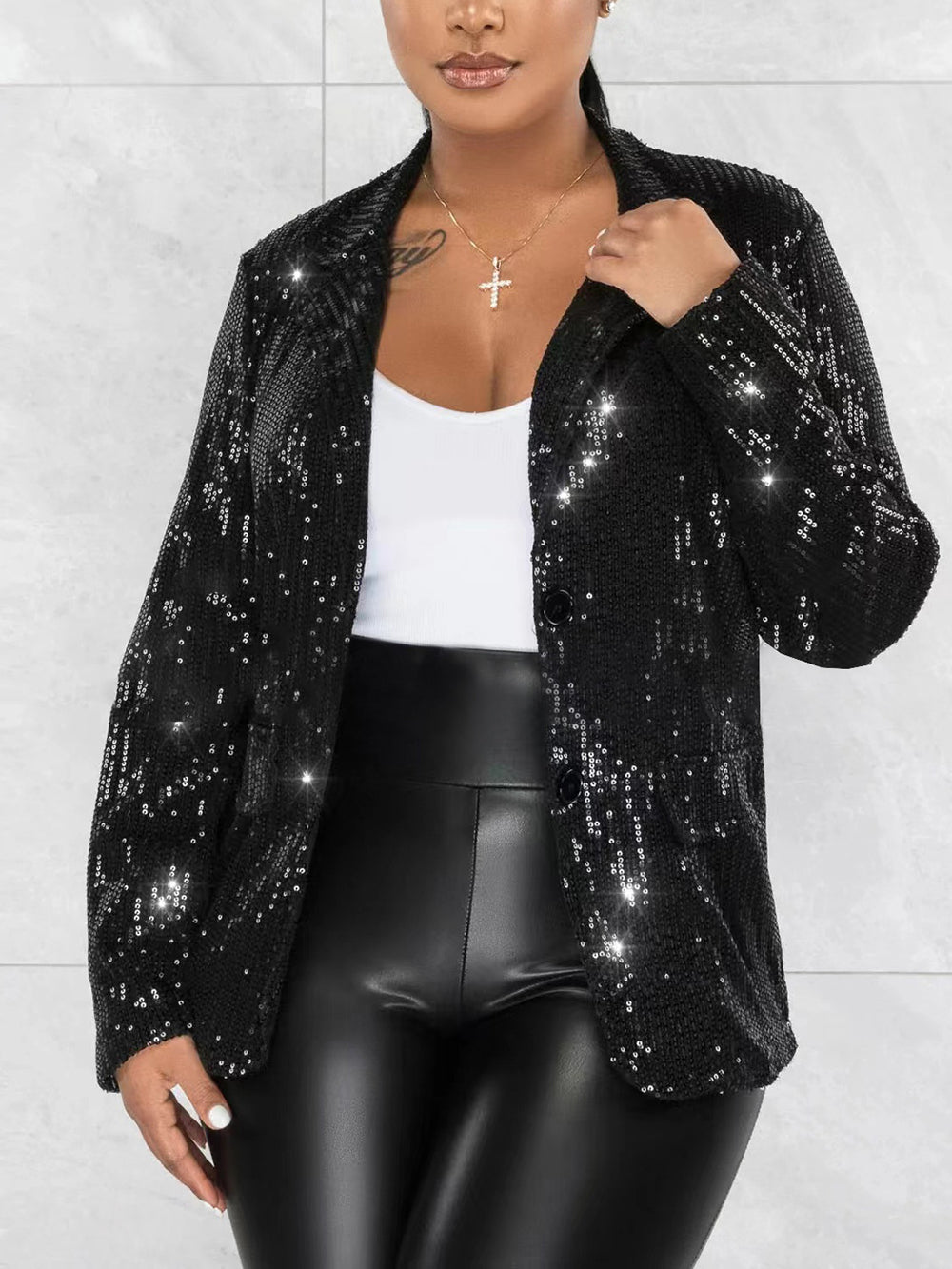 Casual Sequin Suit Jacket