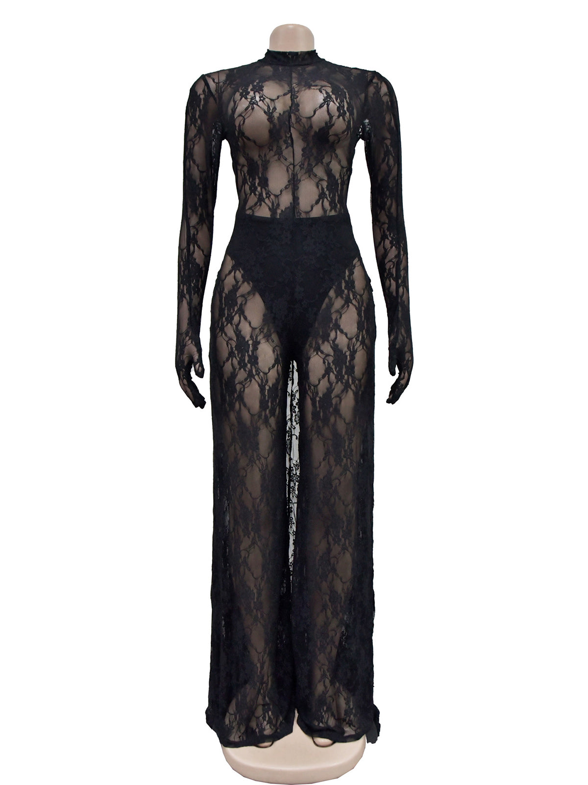 Sexy See through Backless Lace Jumpsuit