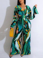 Fashion Print Wide-leg Jumpsuit