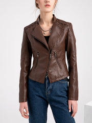 PU Leather Slim Jacket