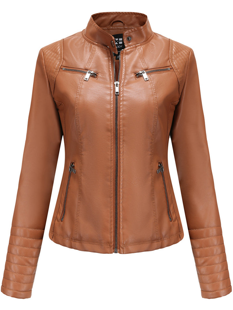 PU Leather Jacket Casual Coat