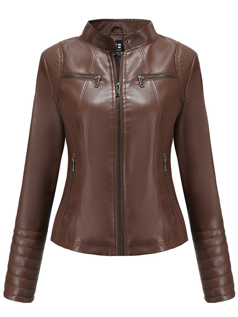 PU Leather Jacket Casual Coat